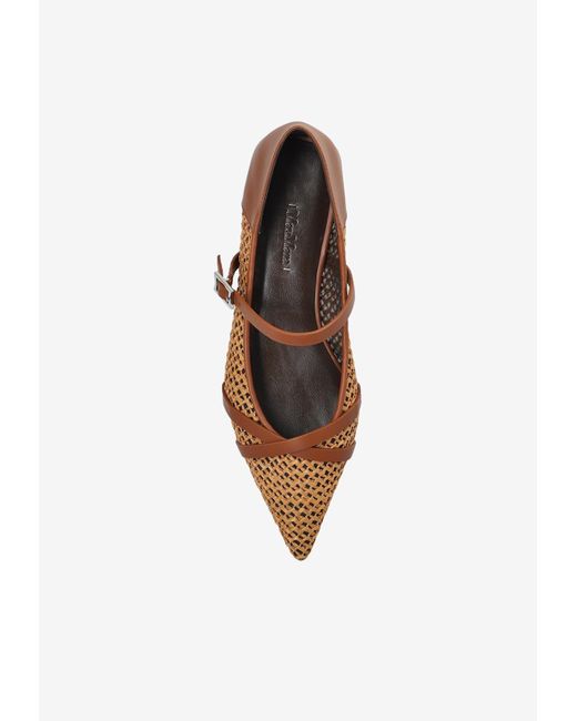 Max Mara White Woven Ballet Flats
