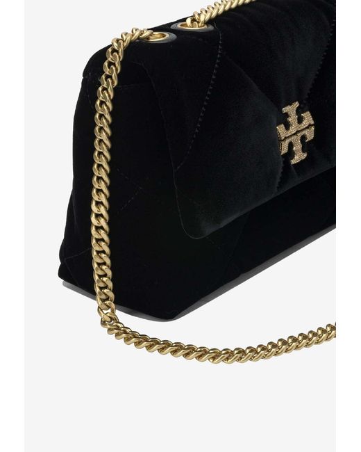 Tory Burch Women's Black Small Kira Diamond Quilt Velvet Shoulder Bag shoulder bags