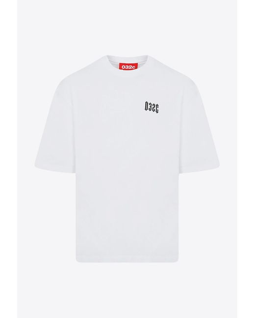 032c White Logo Print Oversized T-shirt for men