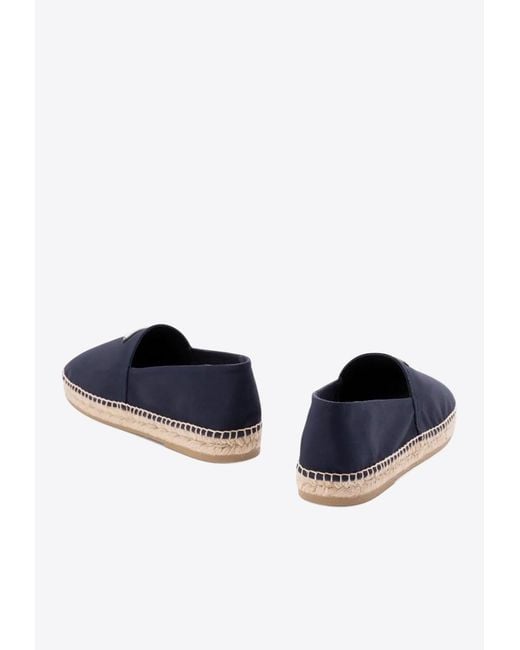 Prada Blue Triangle Logo Canvas Espadrilles for men