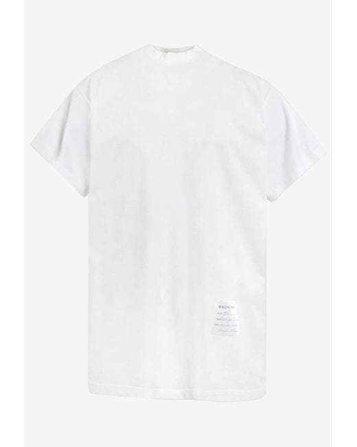 Balenciaga White Sample Sticker Oversized T-Shirt for men