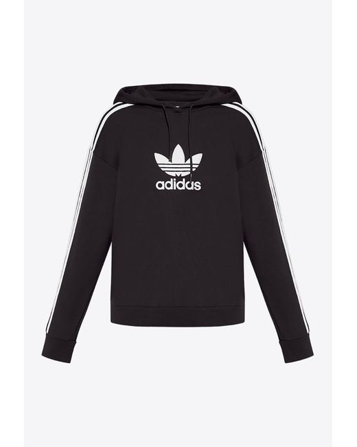 Adidas Originals Black Center Stage Logo Print Hooded Sweatshirt