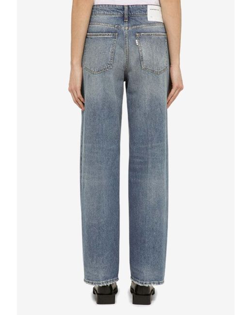 Department 5 Blue Straight-Leg Washed Jeans