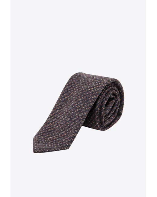 NICKY MILANO Blue Patterned Wool Tie for men