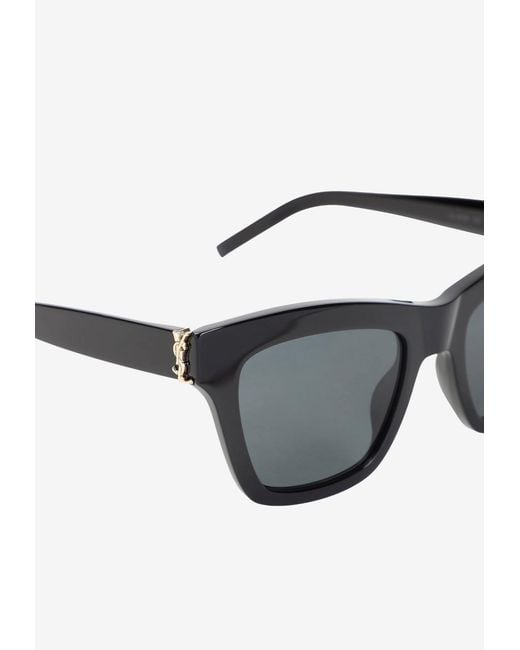 Saint Laurent Gray Cassandre Square Sunglasses