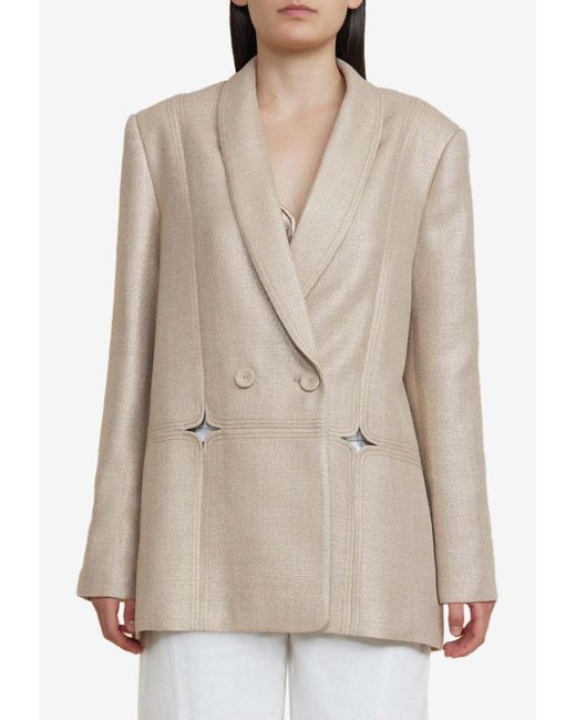 Acler Natural Ashmore Double-breasted Blazer