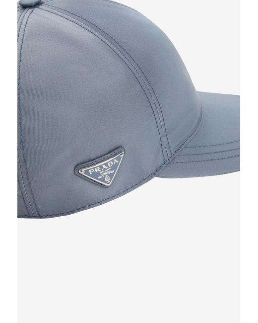 Prada Blue Re-Nylon Six-Panel Baseball Cap for men