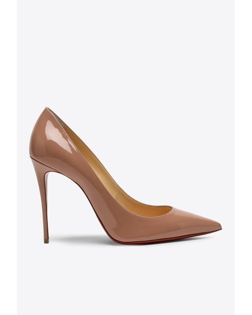 Christian Louboutin White Sporty Kate 110 Patent Leather Pumps