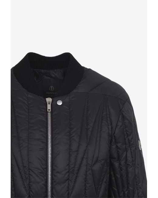 Moncler Black Geocamo Flight Jacket With Logo-Patch
