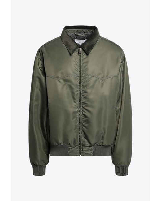 Maison Margiela Green Lightweight Zip-Up Jacket for men