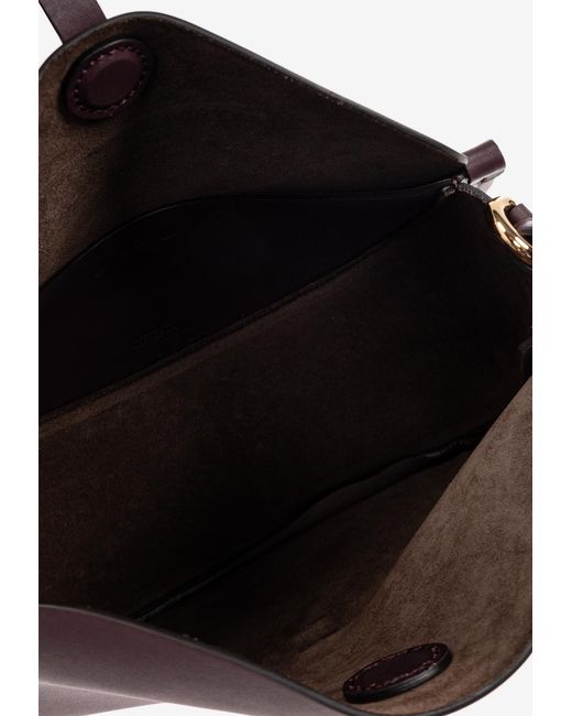 Etro Purple Medium Pony Calf Leather Shoulder Bag
