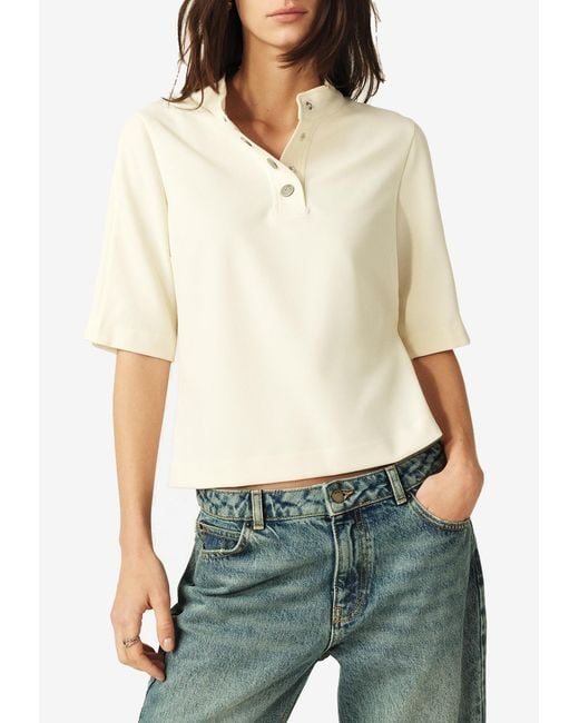 Ba&sh White Jimeo Cropped T-Shirt