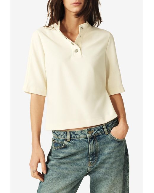 Ba&sh White Jimeo Cropped T-Shirt