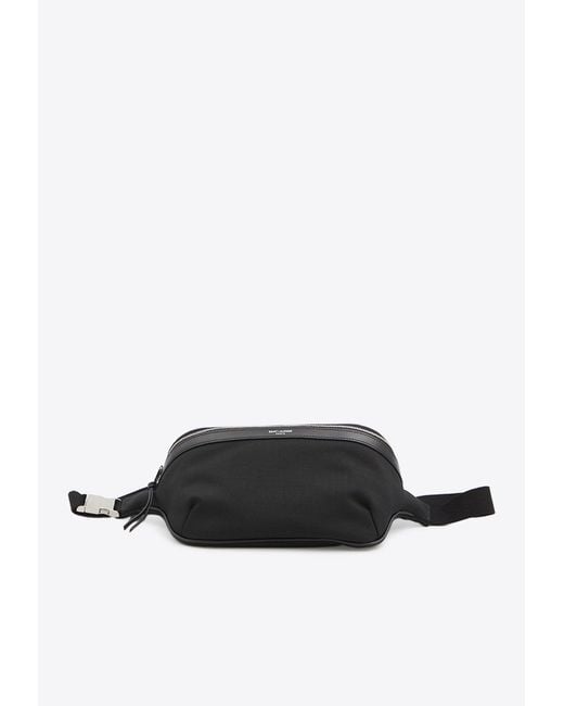 Saint Laurent White Classic Belt Bag With Logo-Stamp for men