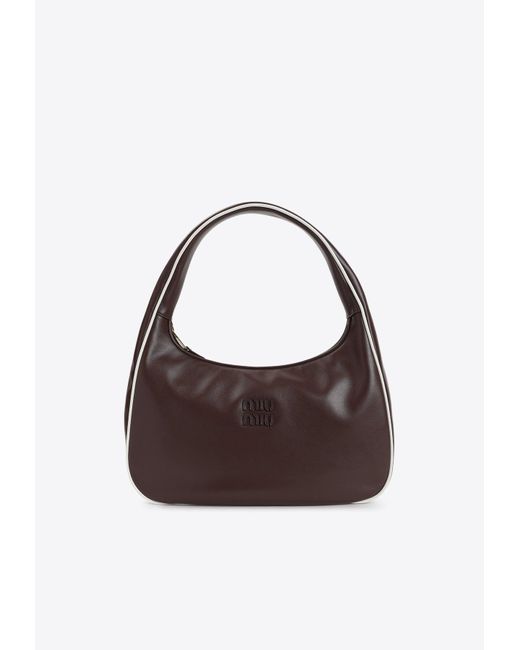 Miu Miu Brown Wander Leather Hobo Bag