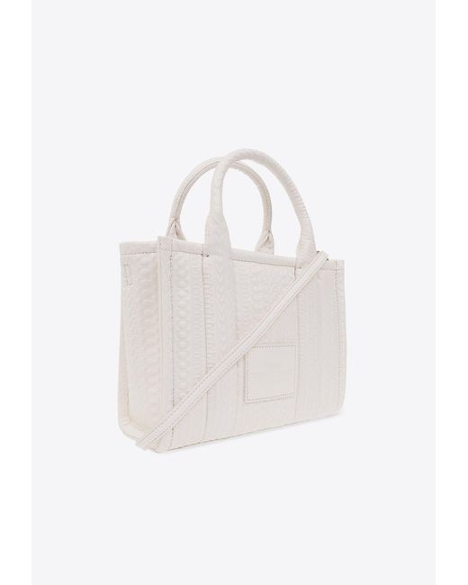 Marc Jacobs White The Small Monogram Leather Tote Bag