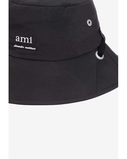AMI Blue Logo Bucket Hat for men