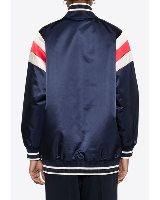 P.A.R.O.S.H. Blue Nobody Logo Patch Bomber Jacket