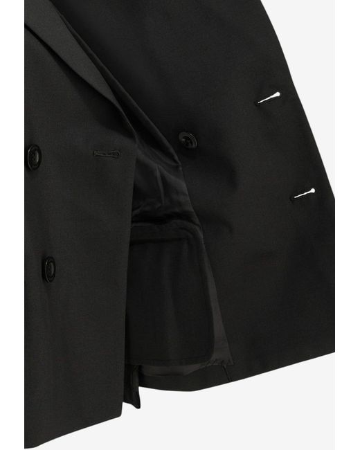 Sacai Black Double-Breasted Buttoned Blazer