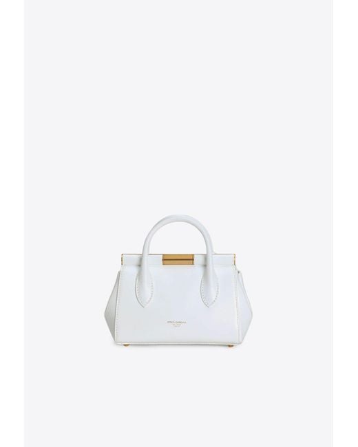 Dolce & Gabbana White Mini Marlene Day Top Handle Bag