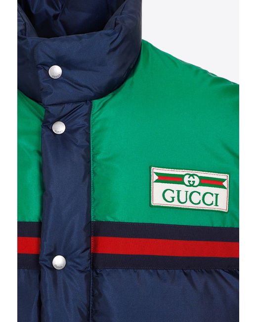 Gucci Blue Paneled Down Vest for men