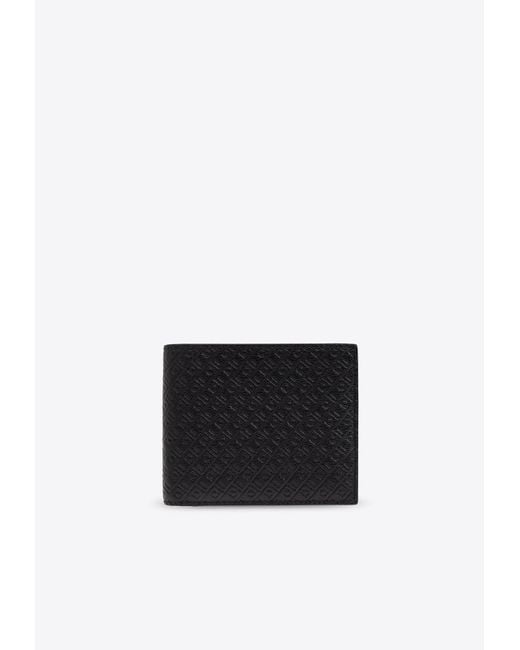 Ferragamo White Monogram-Embossed Bi-Fold Wallet for men