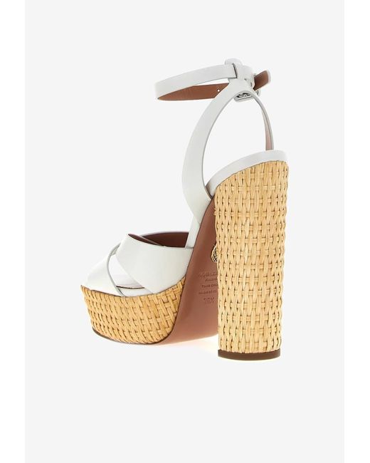 Aquazzura White Sunseeker 140 Platform Sandals