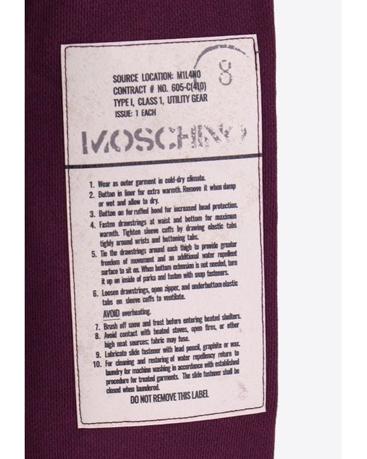Moschino Purple Logo-Patch Crewneck Sweatshirt for men