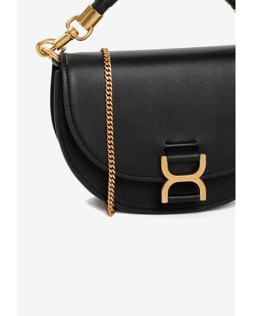 Chloé Black Marcie Chain Flap Shoulder Bag