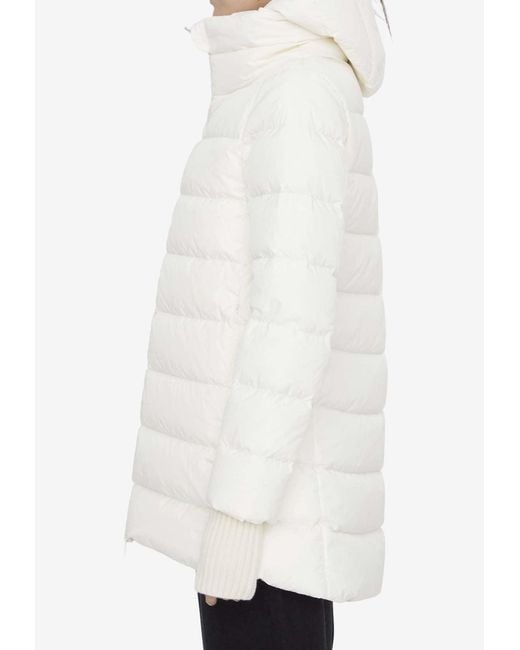 Herno White A-Shaped Puffer Jacket