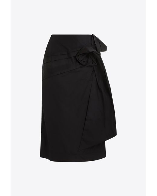 Simone Rocha Black Rose Embellished Pencil Skirt
