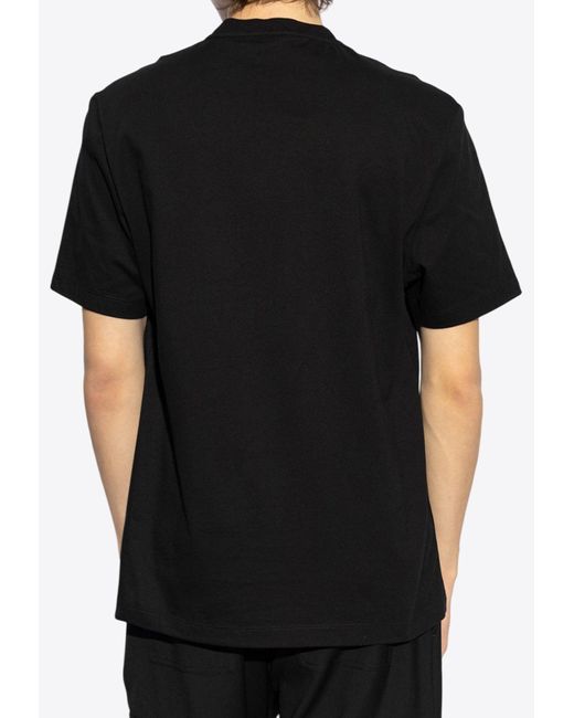 Versace Black Logo-Printed Crewneck T-Shirt for men