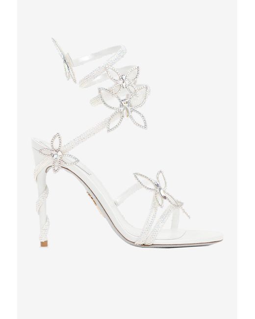 Rene Caovilla René Caovilla Butterfly Sandals Shoes in White | Lyst