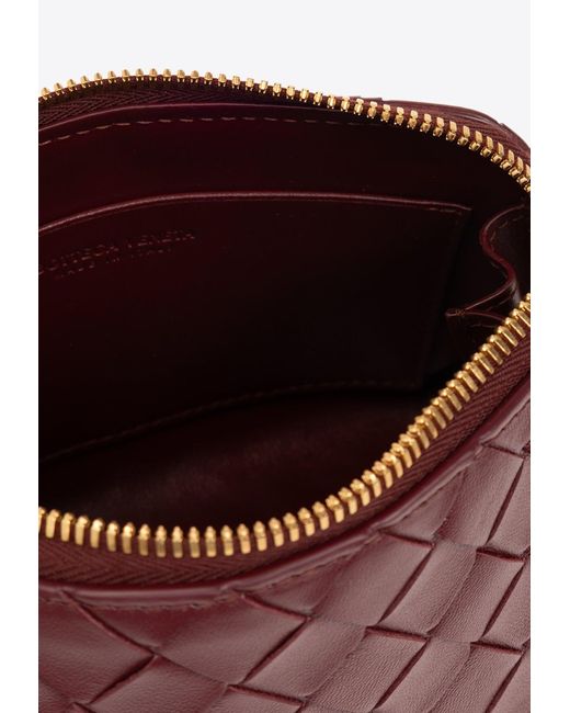 Bottega Veneta Purple Intrecciato Leather Pouch Bag