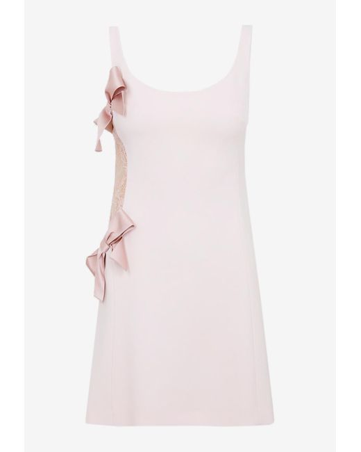 Giambattista Valli Pink Sleeveless Bow Mini Dress