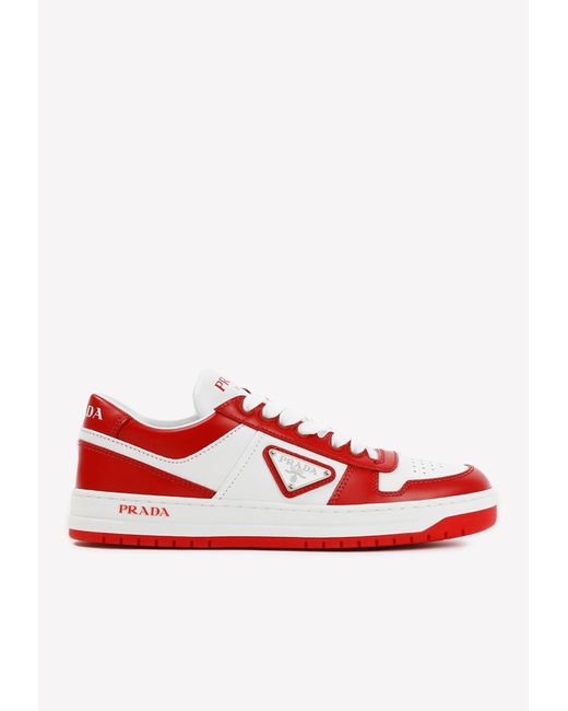 Prada Downtown Low-top Sneakers in Red | Lyst