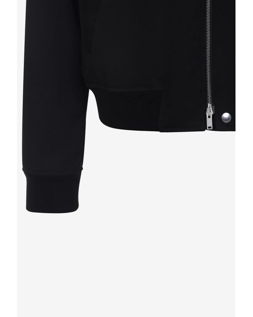 Jil Sander Black Zip-Up Wool Bomber Jacket for men