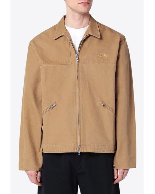 The North Face Natural Zip-Up Canvas Jacket for men