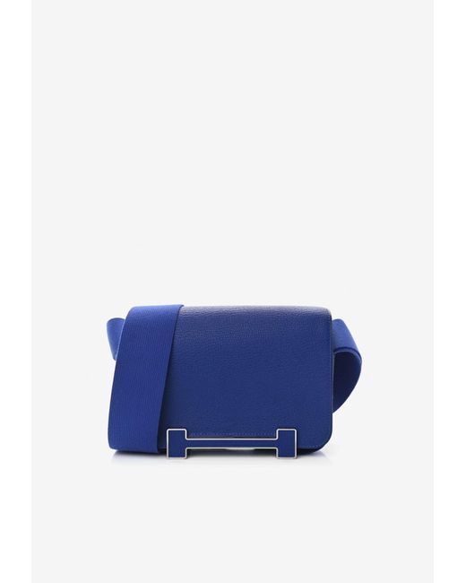 Hermès Blue Geta Shoulder Bag In Bleu Electrique Chevre Mysore