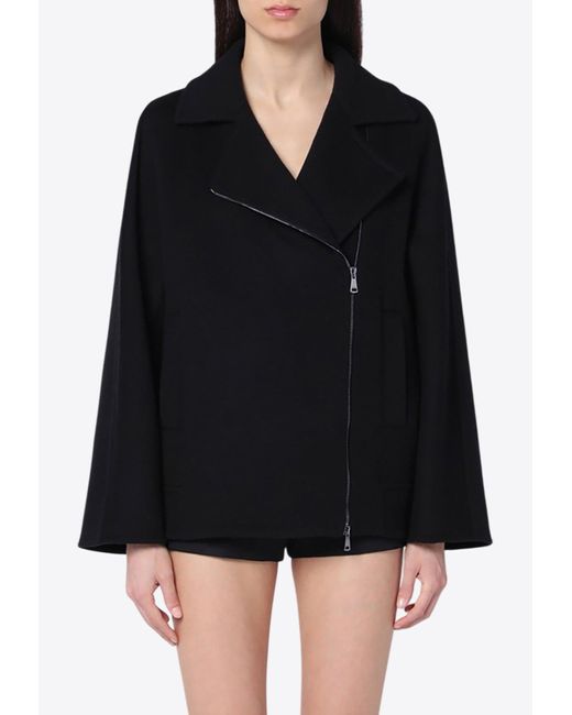 Max Mara Black Rotondo Wool Peacoat