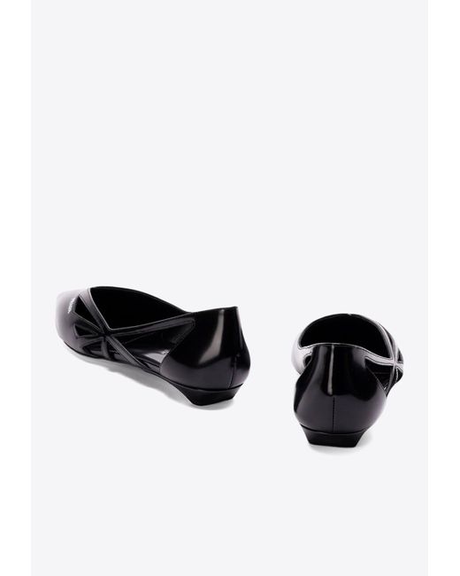 Prada White Cut-Out Leather Ballet Flats
