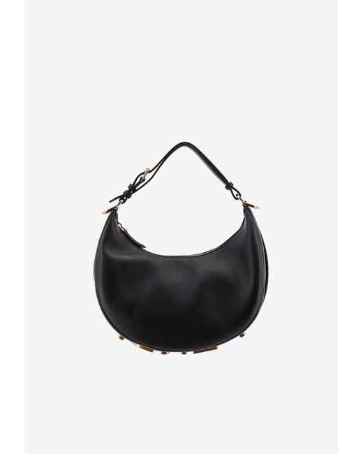 Fendi Black Small Graphy Leather Hobo Bag