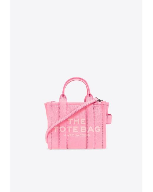 Marc Jacobs Pink The Mini Grained Leather Crossbody Bag