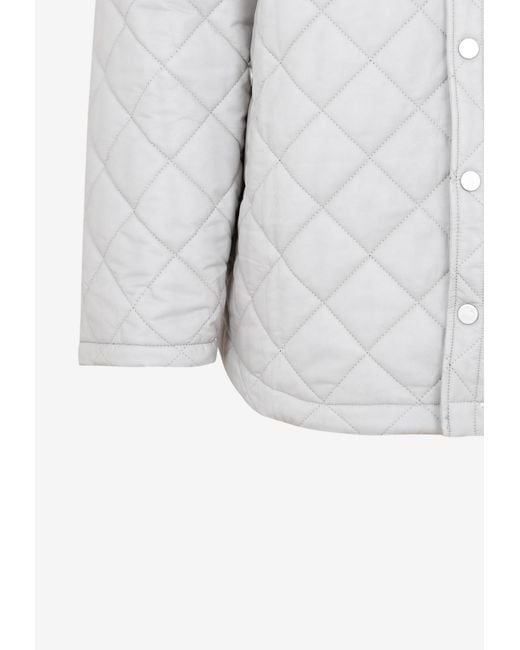 Egonlab White Logo-Patch Quilted Shirt for men