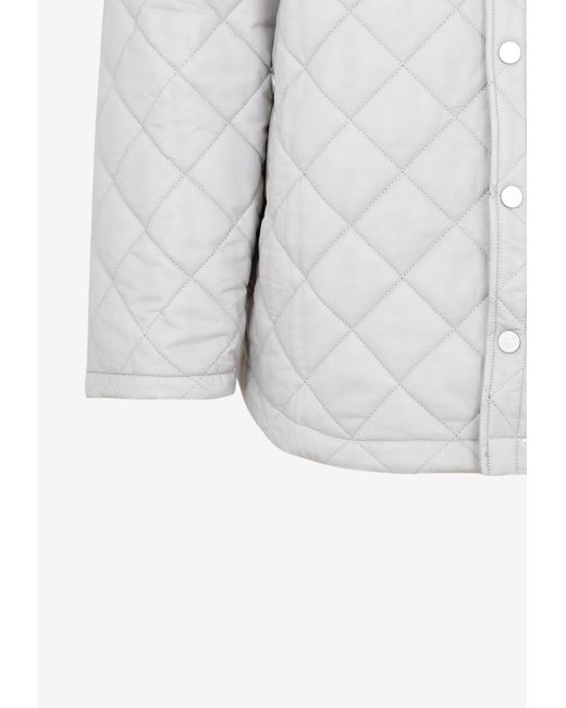 Egonlab White Logo-Patch Quilted Shirt for men