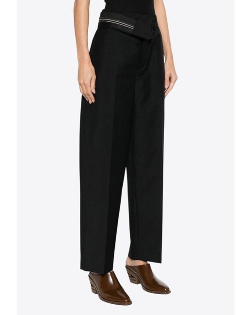 Fendi Black Classic Wool And Mohair Pants