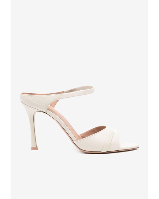 Malone Souliers White Una 90 Leather Mules