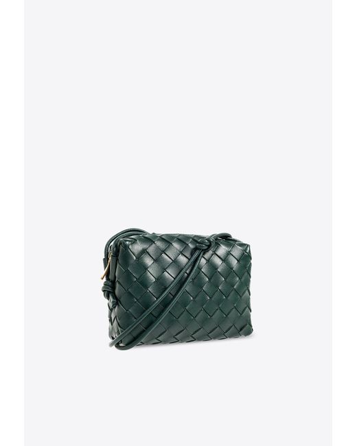 Bottega Veneta Green Mini Loop Intrecciato Leather Shoulder Bag