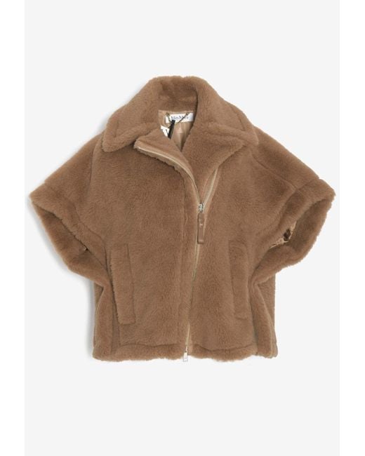Max Mara Brown Newmant Teddy Biker Jacket