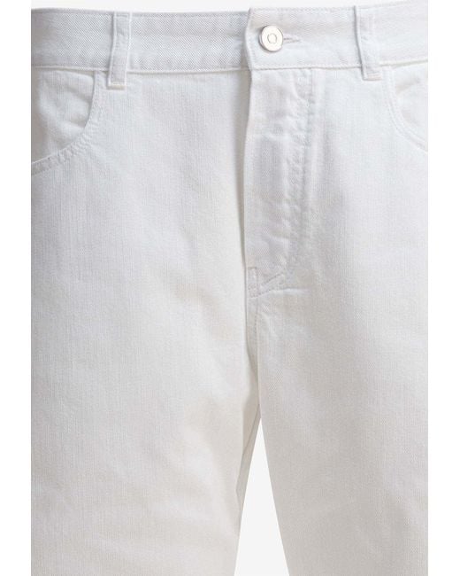 Alaïa White Buttoned Rounded Jeans
